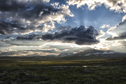 Landscape in Lapland, northern Sweden