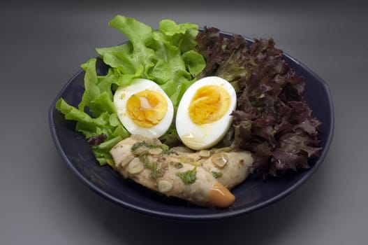 Salad with chicken and egg