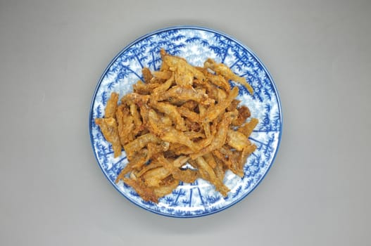 Crispy deep fried dried fish