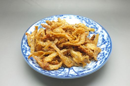 Crispy deep fried dried fish