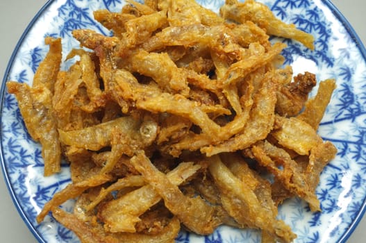 Crispy deep fried dried fish