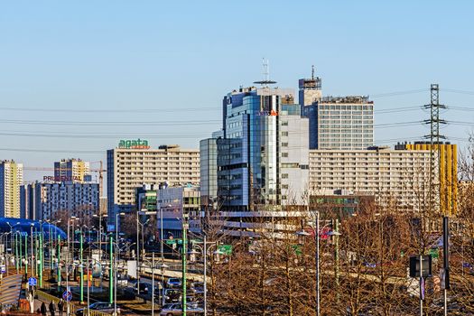 Katowice downtown view in the foreground "Chorzowska 50" office building considered the most prestigious business complex in town, seat of well-known companies.