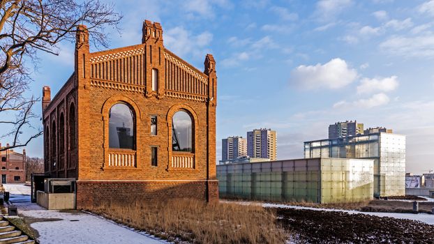 The former coal mine "Katowice", seat of the newly built Silesian Museum. The complex combines old mining buildings and infrastructure with modern architecture.