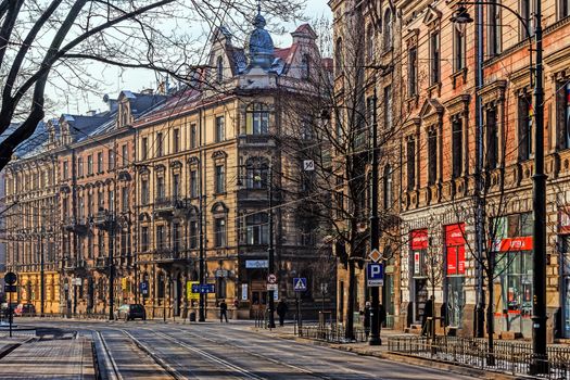 Cityscape of Krakow, the most popular destination in Poland, full of numerous attractions for tourists i.a. Wawel Royal Castle, historical seat of Polish kings.