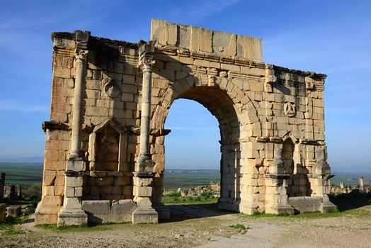 Volubilis - ruins of historical city from age of roman empire