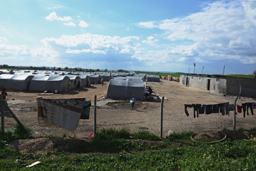 Unnamed  syrian (kurdish) people in refugee camp in Suruc. These people are refugees from Kobane and escaped because of Islamic state attack. March 30, 2015; Suruc, Turkey