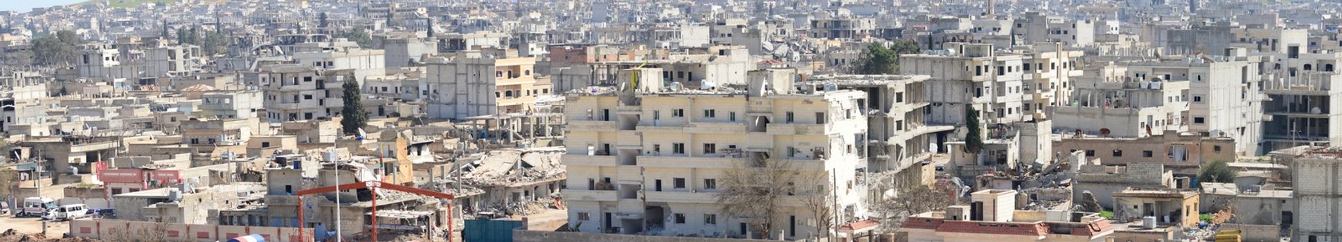Destruction of Kobane - kurdish city in northern Syria. 31.3.2015, Kobane, Syria