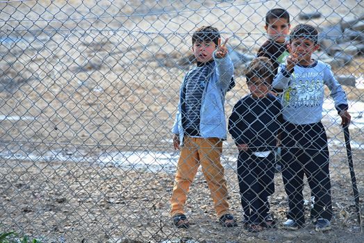 Syrian people in refugee camp in Suruc. These people are refugees from Kobane and escaped because of Islamic state attack. 30.3.2015, Suruc, Turkey