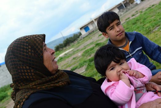 portrait of refugees living homeless in Turkey. 2.4.2015 Reyhanli, Turkey