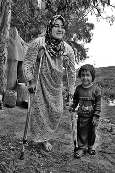 portrait of refugees living homeless in Turkey. 1.4.2015 Reyhanli, Turkey