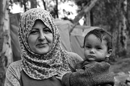 portrait of refugees living homeless in Turkey. 1.4.2015 Reyhanli, Turkey