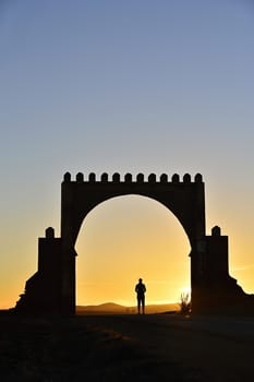 Gate in Antiatlas mountains in central Morocco