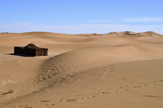 sand Sahara desert in Morocco near Mhamid
