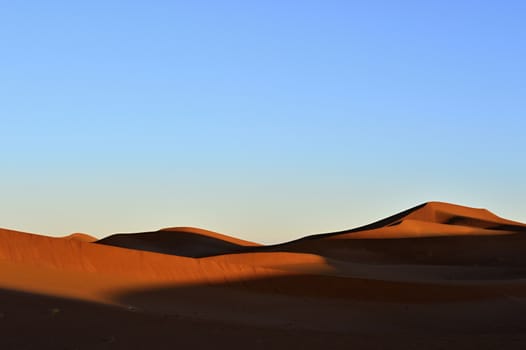 sand Sahara desert in Morocco near Mhamid