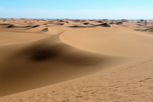 sand Sahara desert in Morocco near Mhamid