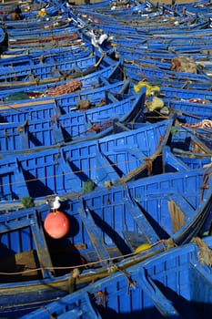 nice blue boat in old port in Essaouira