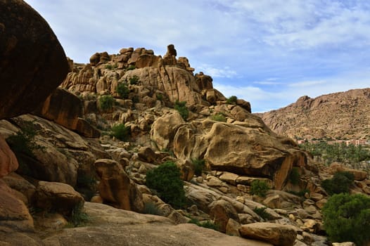 rocks in Tafroute in Atlas mountains in Morocco