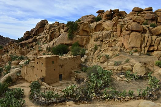 rocks in Tafroute in Atlas mountains in Morocco