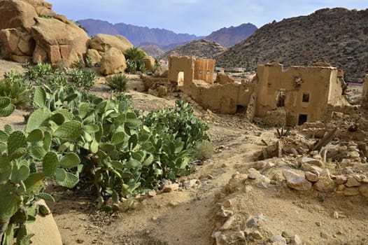 rocks in Tafroute in Atlas mountains in Morocco