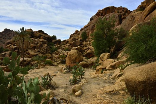 rocks in Tafroute in Atlas mountains in Morocco