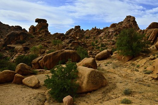 rocks in Tafroute in Atlas mountains in Morocco
