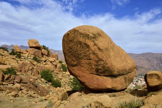 rocks in Tafroute in Atlas mountains in Morocco