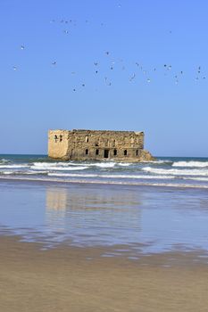 old prison in Tarfaya in Morocco with sea