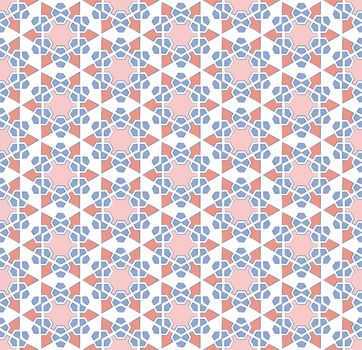 Abstract background or textile six-pointed star pattern pink and blue color