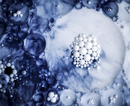 abstract background colorful blue balls in oil