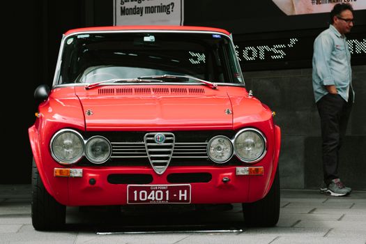 MELBOURNE/AUSTRALIA - JANUARY 31: Car enthusists display their cars at the Car Club Showcase, Federation Square, Melbourne held on the 31st January 2016. Held on the last Sunday of every month it was the Alfa Romeo Owner's Club's turn to show off some of the best examples of marques classic and modern models.