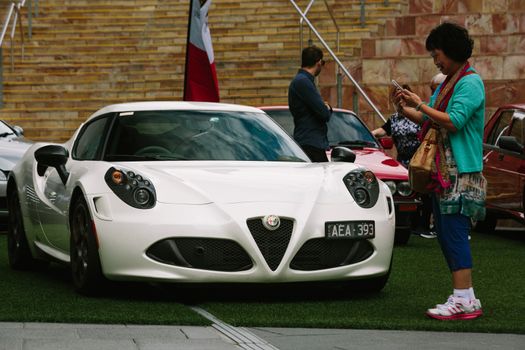 MELBOURNE/AUSTRALIA - JANUARY 31: Car enthusists display their cars at the Car Club Showcase, Federation Square, Melbourne held on the 31st January 2016. Held on the last Sunday of every month it was the Alfa Romeo Owner's Club's turn to show off some of the best examples of marques classic and modern models.