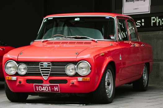 MELBOURNE/AUSTRALIA - JANUARY 31: Car enthusists display their cars at the Car Club Showcase, Federation Square, Melbourne held on the 31st January 2016. Held on the last Sunday of every month it was the Alfa Romeo Owner's Club's turn to show off some of the best examples of marques classic and modern models.