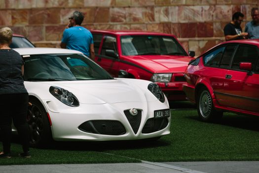 MELBOURNE/AUSTRALIA - JANUARY 31: Car enthusists display their cars at the Car Club Showcase, Federation Square, Melbourne held on the 31st January 2016. Held on the last Sunday of every month it was the Alfa Romeo Owner's Club's turn to show off some of the best examples of marques classic and modern models.