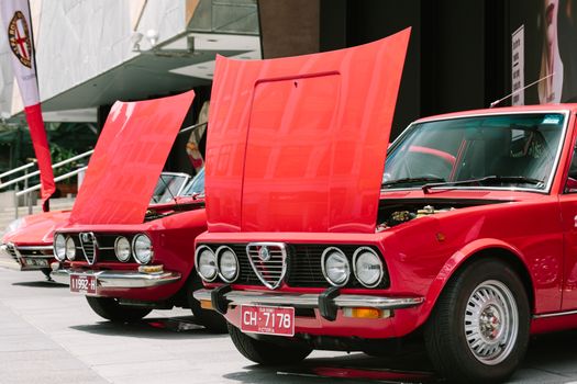 MELBOURNE/AUSTRALIA - JANUARY 31: Car enthusists display their cars at the Car Club Showcase, Federation Square, Melbourne held on the 31st January 2016. Held on the last Sunday of every month it was the Alfa Romeo Owner's Club's turn to show off some of the best examples of marques classic and modern models.