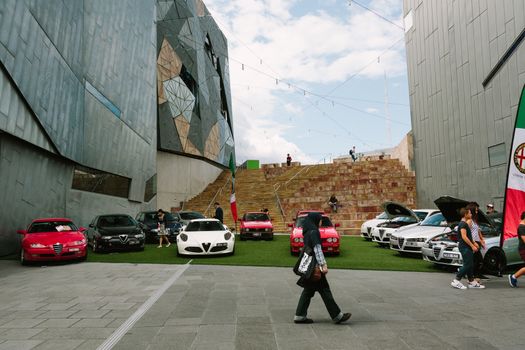 MELBOURNE/AUSTRALIA - JANUARY 31: Car enthusists display their cars at the Car Club Showcase, Federation Square, Melbourne held on the 31st January 2016. Held on the last Sunday of every month it was the Alfa Romeo Owner's Club's turn to show off some of the best examples of marques classic and modern models.