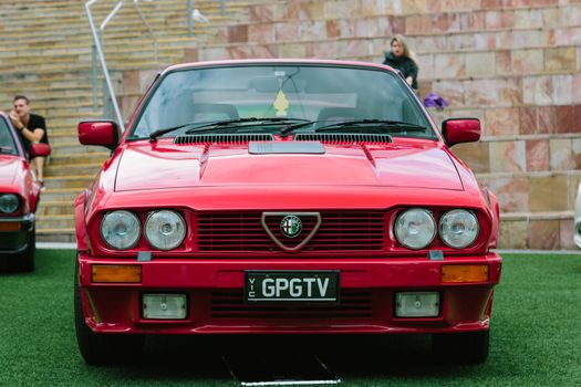 MELBOURNE/AUSTRALIA - JANUARY 31: Car enthusists display their cars at the Car Club Showcase, Federation Square, Melbourne held on the 31st January 2016. Held on the last Sunday of every month it was the Alfa Romeo Owner's Club's turn to show off some of the best examples of marques classic and modern models.