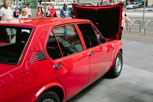 MELBOURNE/AUSTRALIA - JANUARY 31: Car enthusists display their cars at the Car Club Showcase, Federation Square, Melbourne held on the 31st January 2016. Held on the last Sunday of every month it was the Alfa Romeo Owner's Club's turn to show off some of the best examples of marques classic and modern models.