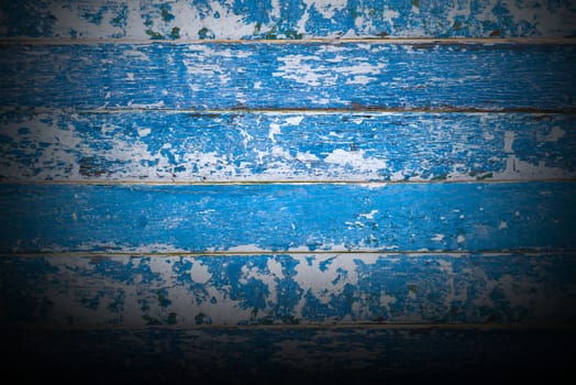 Old paint blue color wood  texture add vignette