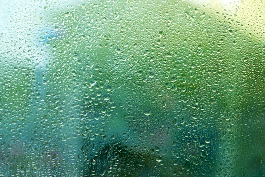 Green water drops background texture