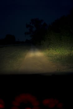 Driving car in the dark road