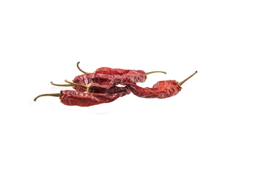 Dry chili pepper isolated on a white background