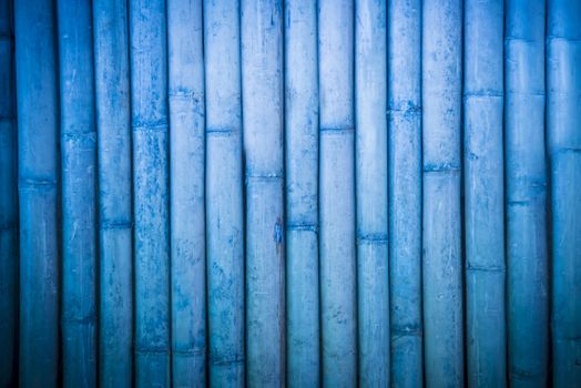 bamboo wall background texture in blue color filter