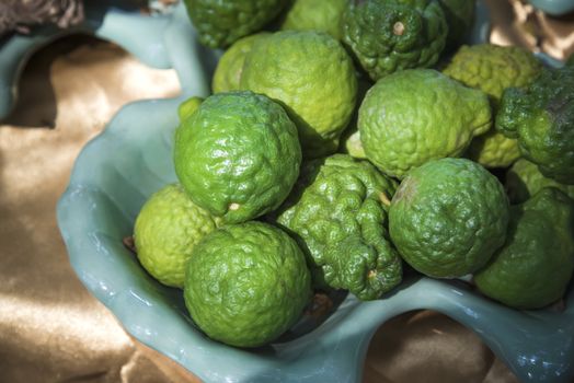 bergamot fruit  or Kaffir Lime