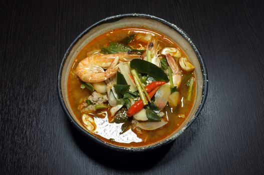 Tom Yam, Thai traditional food, spicy noodle soup