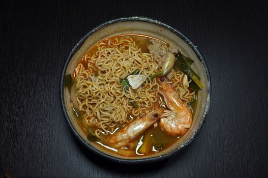 Tom Yam, Thai traditional food, spicy noodle soup