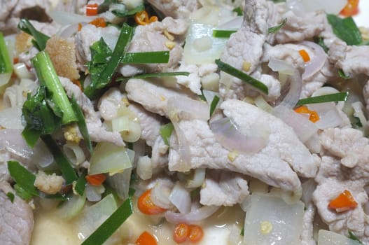 Spicy salad with pork, thai food