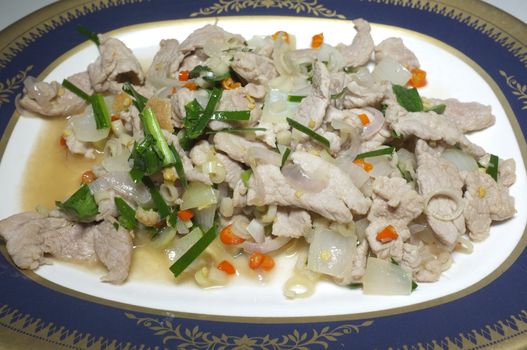 Spicy salad with pork, thai food