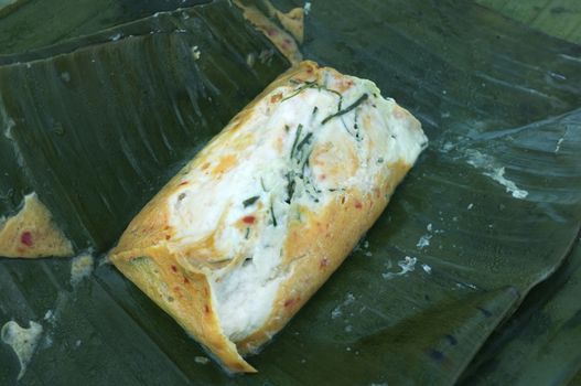 Steamed fish with curry paste, Thai food