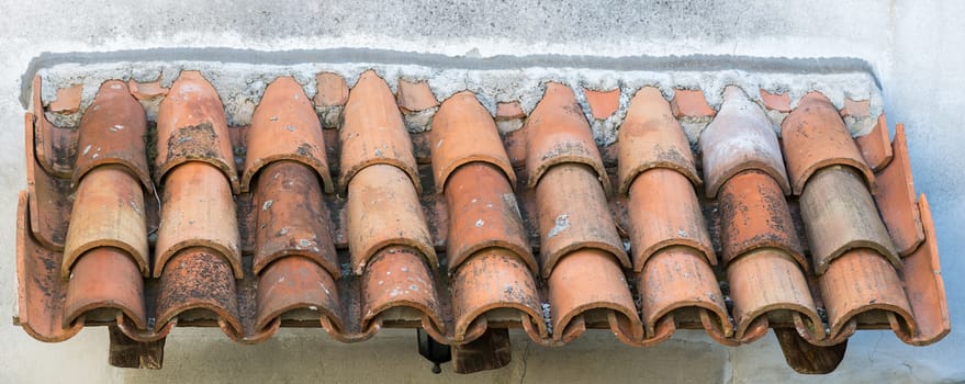 the old tiled roof in old town