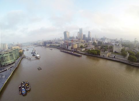 Aeral view on Thames river.